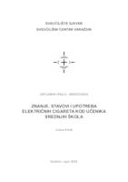 prikaz prve stranice dokumenta Znanja, stavovi i iskustva učenika srednjih škola o upotrebi električnih cigareta