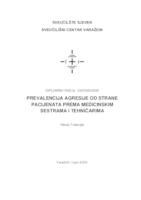 prikaz prve stranice dokumenta Prevalencija agresije od strane pacijenata prema medicinskim sestrama i tehničarima