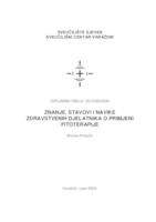 prikaz prve stranice dokumenta Znanje, stavovi i navike zdravstvenih djelatnika o primjeni fitoterapije