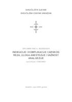 prikaz prve stranice dokumenta Indikacije i komplikacije carskog reza - uloga anestezije i važnost analgezije