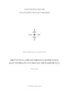 prikaz prve stranice dokumenta Društvena odgovornost kompanija kao temeljna funkcija menadžmenta