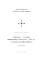 prikaz prve stranice dokumenta Pojavnost i procjena depresivnosti u trudnica i rodilja u skrbi patronažne sestre