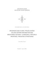 prikaz prve stranice dokumenta Organizacijska klima i prijavljivanje ozljeda oštrim predmetom kod medicinskih sestara i tehničara u Republici Hrvatskoj: presječno istraživanje