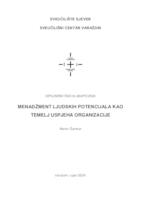 prikaz prve stranice dokumenta Menadžment ljudskih potencijala kao temelj uspjeha organizacije