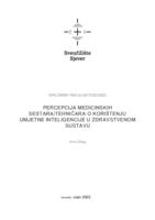 prikaz prve stranice dokumenta Percepcija medicinskih sestra/ tehničara o korištenju umjetne inteligencije u zdravstvenom sustavu