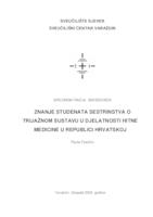 prikaz prve stranice dokumenta Znanje studenata sestrinstva o trijažnom sustavu u djelatnosti hitne medicine u Republici Hrvatskoj