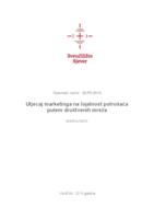 prikaz prve stranice dokumenta Utjecaj marketinga na lojalnost potrošača putem društvenih mreža
