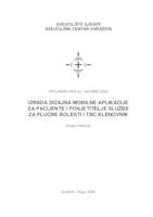 prikaz prve stranice dokumenta Izrada dizajna mobilne aplikacije za pacijente i posjetitelje Službe za plućne bolesti i TBC Klenovnik