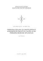 prikaz prve stranice dokumenta Primjena dizajna za unaprjeđenje korisničkog iskustva i sučelja na primjeru mobilne aplikacije