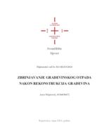 prikaz prve stranice dokumenta Zbrinjavanje građevinskog otpada nakon rekonstrukcija građevina